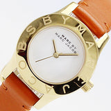 Marc Jacobs Mini Blade White Dial Brown Leather Strap Watch for Women - MBM1219