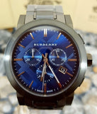 Burberry The City Navy Blue Dial Black Steel Strap Watch for Men - BU9365