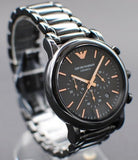 Emporio Armani Luigi Ceramic Chronograph Black Dial Black Strap Watch For Men - AR1509