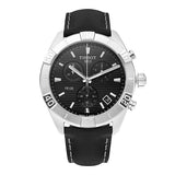 Tissot PR 100 Sport Quartz Chronograph Black Dial Black Leather Strap Watch For Men - T101.617.16.051.00