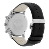 Emporio Armani Gianni White Dial Black Leather Strap Watch For Men - AR0385