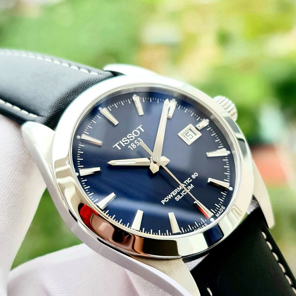 Tissot Gentleman Powermatic 80 Silicium Blue Dial Black Leather