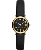 Marc Jacobs Roxy Black Dial Black Leather Strap Watch for Women - MJ1592