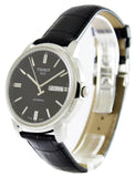 Tissot Automatics III Day Date Black Dial Black Leather Strap Watch For Men - T065.430.16.051.00