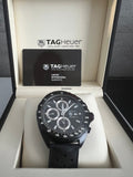 Tag Heuer Formula 1 Automatic Chronograph Black Dial Black Leather Strap Watch for Men - CAZ2011.FT8024