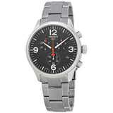 Tissot Chrono XL Black Dial Silver Steel Strap Watch For Men - T116.617.11.057.00