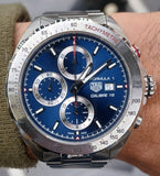 Tag Heuer Formula 1 Automatic Chronograph Blue Dial Silver Strap Watch for Men - CAZ2015.BA0876