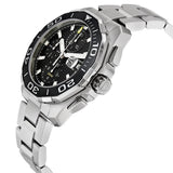 Tag Heuer Aquaracer Calibre 16 Day-Date Black Dial Silver Steel Strap Watch for Men - CAY211A.BA0927