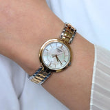 Tissot T Lady Flamingo Lady Quartz Mother of Pearl Dial Two Tone Steel Strap Watch For Women - T094.210.22.111.00