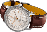 Breitling Navitimer 1 Automatic 41mm White Dial Brown Leather Strap Mens Watch - A17326211G1P1