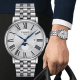 Tissot T Classic Carson Premium Powermatic 80 Silver Dial Silver Steel Strap Watch For Men - T122.407.11.033.00