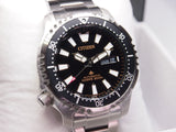 Citizen Promaster 200M Diver Fugu Asian Limited Edition Black Dial Silver Steel Strap Watch For Men - NY0090-86E