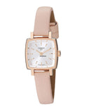 Tissot T Lady Lovely Square White Dial Pink Leather Strap Watch For Women - T058.109.36.031.00