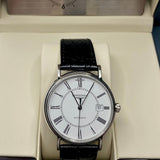 Longines Presence 38.5mm Automatic White Dial Black Leather Strap Watch for Men - L4.921.4.11.2