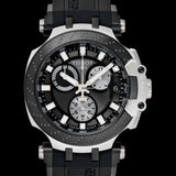 Tissot T Race Chronograph Anthracite Black Dial Black Rubber Strap Watch For Men - T115.417.27.061.00