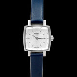 Tissot Lovely Square Silver Dial Blue Leather Strap Watch For Women - T058.109.16.031.00