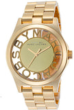 Marc Jacobs Henry Transparent Gold Dial Gold Stainless Steel Strap Watch for Women - MBM3206