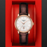 Tissot T Classic Carson Premium White Dial Brown Leather Strap Watch for Women - T122.207.36.031.00