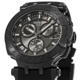 Tissot T Race Chronograph Anthracite Black Dial Black Silicone Strap Watch For Men - T115.417.37.061.03