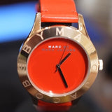 Marc Jacobs Blade Red Dial Red Leather Strap Watch for Women - MBM1204