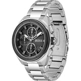 Hugo Boss Volane Black Dial Silver Steel Strap Watch for Men - 1513949