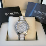 Tag Heuer Aquaracer Quartz White Dial Two Tone Steel Strap Watch Women - WAY131B.BA0914