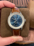 Breitling Navitimer 1 Automatic 41mm Blue Dial Brown Leather Strap Mens Watch - A17326211C1P1