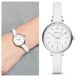 Marc Jacobs Sally White Dial White Leather Strap Watch for Women - MBM1350