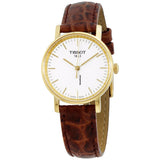 Tissot Everytime Desire Small White Dial Maroon Leather Strap Watch For Women - T109.210.36.031.00