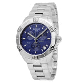 Tissot PR 100 Sport Quartz Chronograph Blue Dial Silver Steel Strap Watch For Men - T101.617.11.041.00