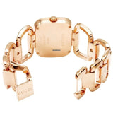 Gucci G Gucci Diamonds Black Dial Rose Gold Steel Strap Watch For Women - YA125409