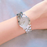 Marc Jacobs Amy Dinky White Dial Silver Stainless Steel Strap Watch for Women - MBM3225