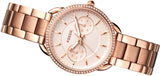 Fossil Tailor Rose Gold Dial Rose Gold Steel Strap Watch for Women - ES4264