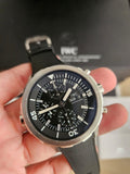 IWC Aquatimer Chronograph Black Dial Black Leather Strap Watch for Men - IW376803