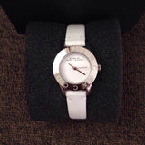 Marc Jacobs Mini Blade White Dial White Leather Strap Watch for Women - MBM1206