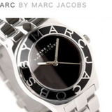 Marc Jacobs Blade Black Dial Silver Stainless Steel Watch for Women - MBM3058