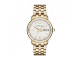 Marc Jacobs Fergus White Dial Gold Stainless Steel Strap Watch for Women - MBM8647