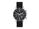 Marc Jacobs Rock Chronograph Black Dial Black Silicone Strap Watch for Women - MBM2551