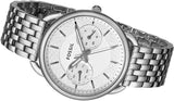 Fossil Tailor Silver Dial Silver Steel Strap Watch for Women - ES3712