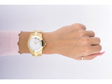 Marc Jacobs Rivera White Dial Gold Stainless Steel Strap Watch for Women - MBM3134