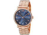 Marc Jacobs Baker Blue Dial Rose Gold Stainless Steel Strap Watch for Women - MBM3330