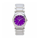 Marc Jacobs Amy Purple Dial Silver Stainless Steel Strap Watch for Women - MBM8560