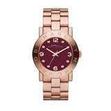 Marc Jacobs Amy Purple Rose Gold Stainless Steel Strap Watch for Women - MBM8616