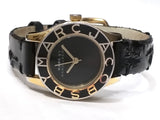 Marc Jacobs Blade Black Dial Black Leather Strap Watch for Women - MBM1159