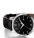 Tissot T Classic Tradition Black Dial Black Leather Strap Watch For Men - T063.610.16.057.00