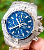 Breitling Avenger Chronograph 45mm Blue Dial Silver Steel Strap Watch for Men - A13317101C1A1