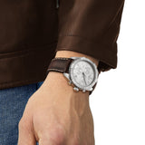 Tissot PR 100 Sport Quartz Chronograph Silver Dial Brown Leather Strap Watch For Men - T101.617.16.031.00