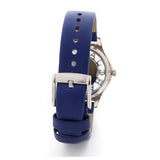 Marc Jacobs Henry Skeleton Blue Dial Blue Leather Strap Watch for Women - MBM1337