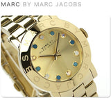 Marc Jacobs Amy Dexter Gold Dial Gold Stainless Steel Strap Watch for Women - MBM3215