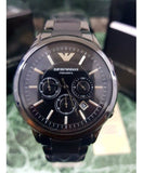 Emporio Armani Ceramica Chronograph Black Dial Black Stainless Steel Watch For Men - AR1451